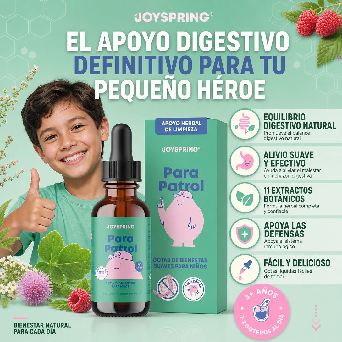 PARAPATROL JOYSPRING 🌿🧒 APOYO DIGESTIVO HERBAL PARA NIÑOS + FÓRMULA LÍQUIDA DE 11 HIERBAS ✨