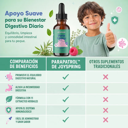 PARAPATROL JOYSPRING 🌿🧒 APOYO DIGESTIVO HERBAL PARA NIÑOS + FÓRMULA LÍQUIDA DE 11 HIERBAS ✨