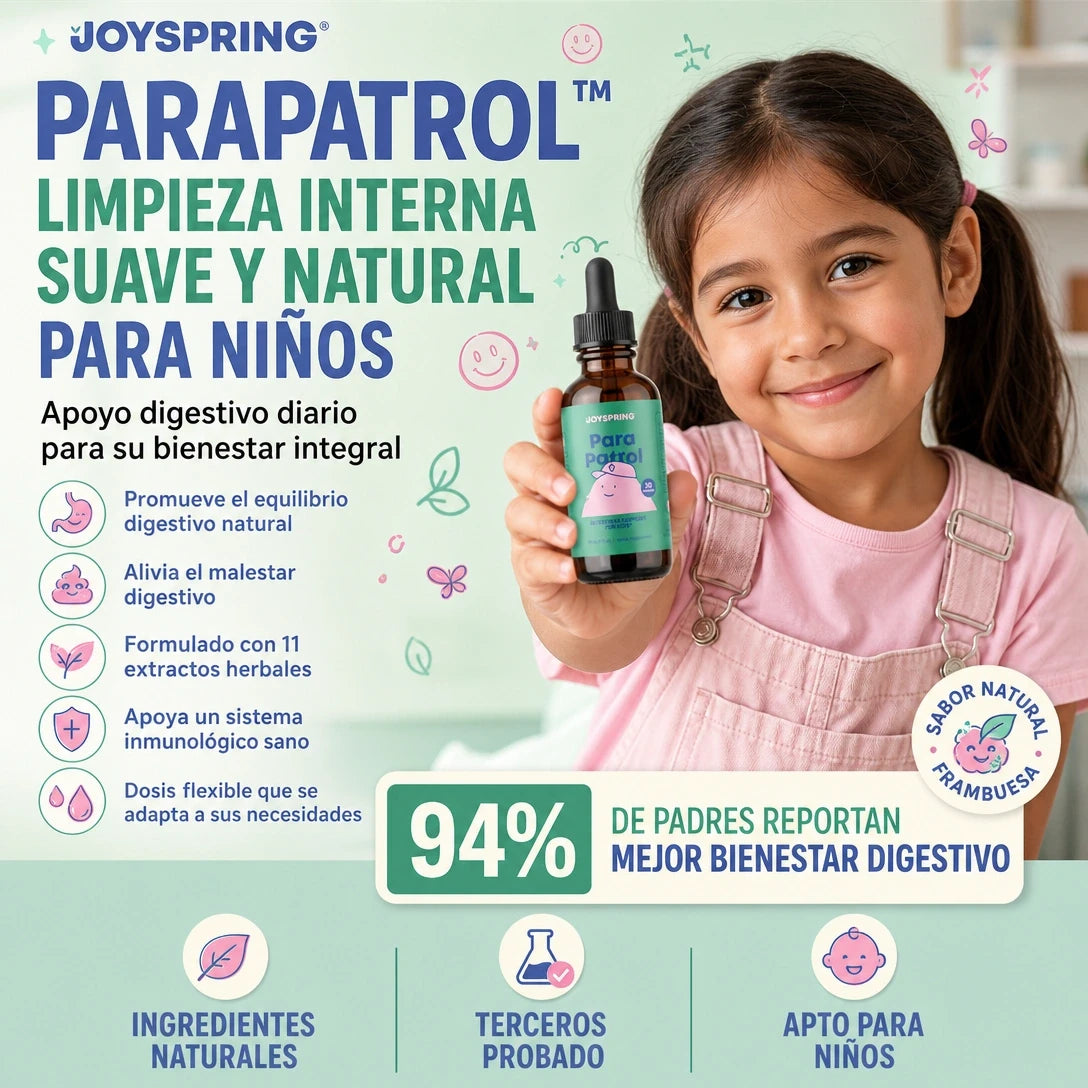 PARAPATROL JOYSPRING 🌿🧒 APOYO DIGESTIVO HERBAL PARA NIÑOS + FÓRMULA LÍQUIDA DE 11 HIERBAS ✨